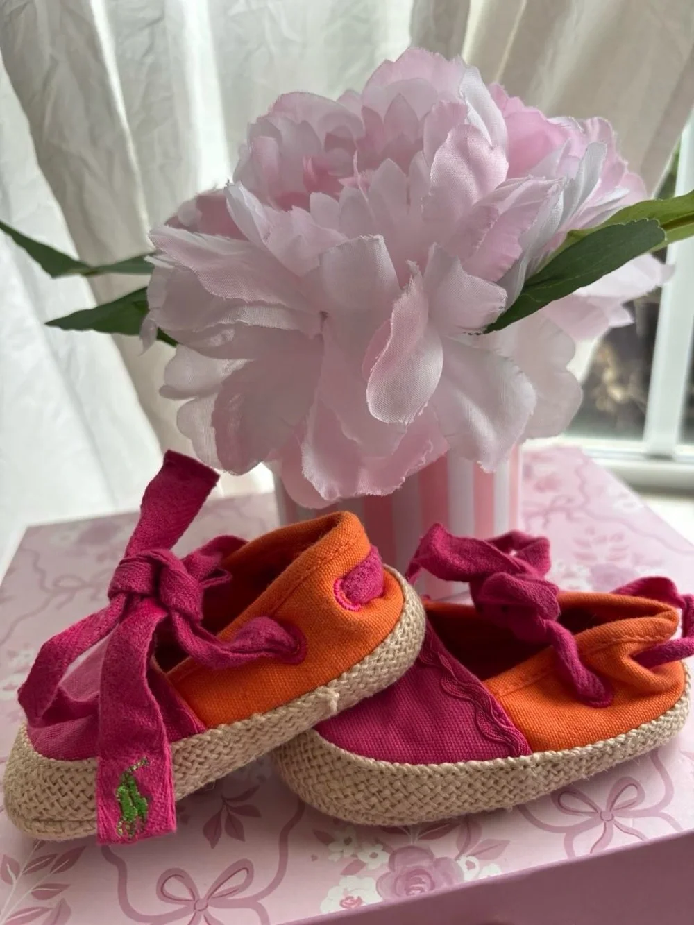 Ralph Lauren Baby Girl Pink & Orange Shoes 🎀🧡